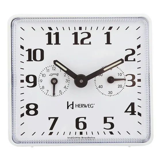 Relógio Despertador A Cordas Branco Original Herweg