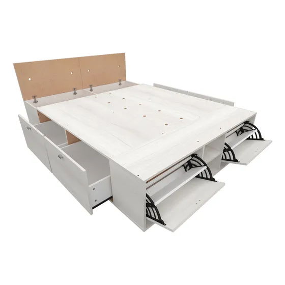 Mosconi cama box plataforma 2 plazas c/cjes baulera zapatero 140x190 color tissa benethon