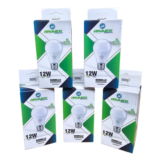 Bombillo Led Hammer 12w Bulbo 6500k E27 5 Pack
