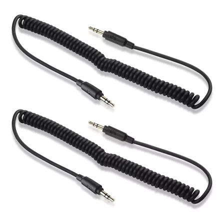 Cable Matters 2-pack Coiled 3.5mm Male To Male Stereo Audio