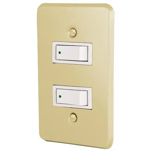 Placa Armada 2 Interruptores Sencillos, Línea Económica Volt