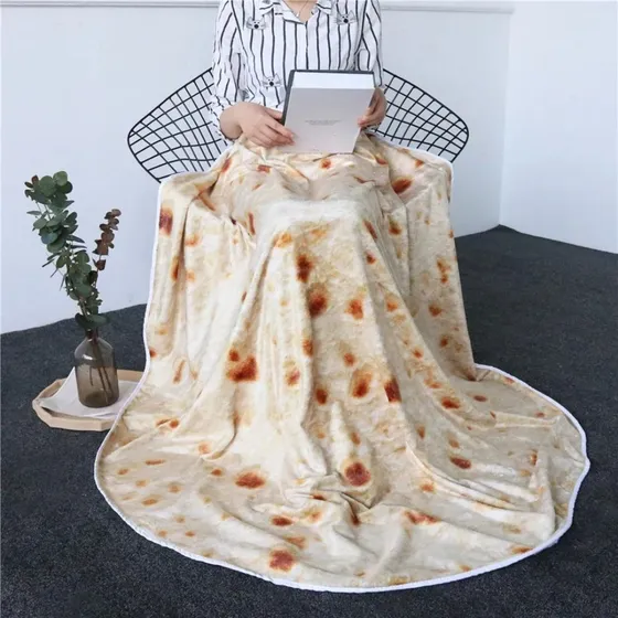 Manta Gigante Suave Diseño De Tortilla 180cm Liviana 255gsm