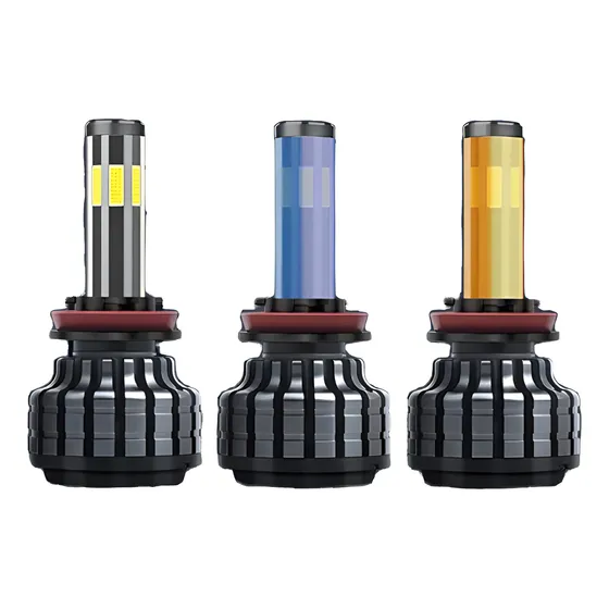 Par Bombillos Led H11 Tricolor A Eleccion 6 Caras 20000lm