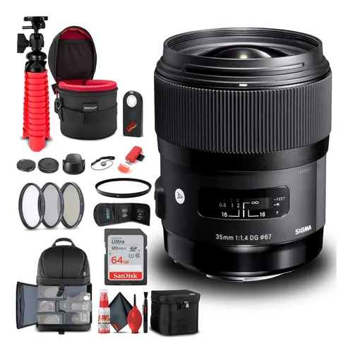 Camera Lens Sigma 35mm F/1.4 Dg Hsm Art For Nikon W/ Accesor