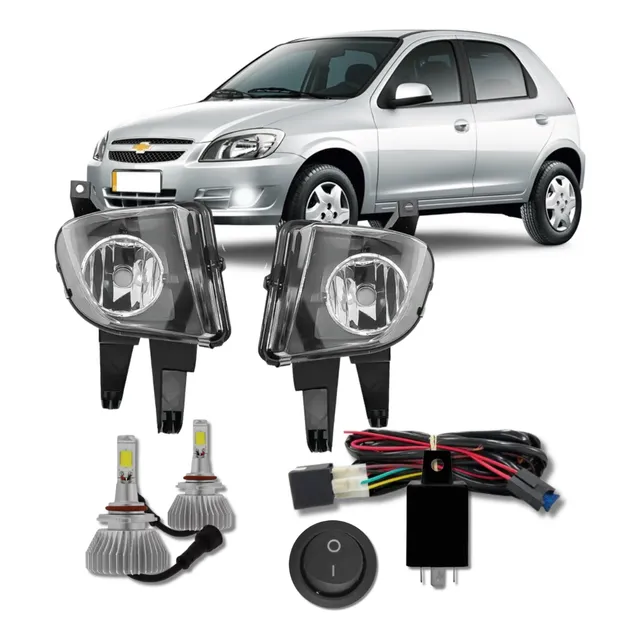 Kit Farol Milha Celta Prisma 2007 2010 2014 2016 + Super Led