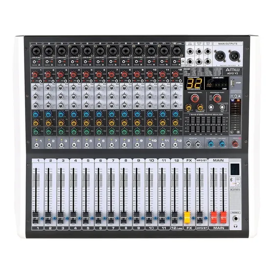 Mesa De Som Amw Ag12 Dsp 12 Canais Xlr Efx Mp3 Record Fl