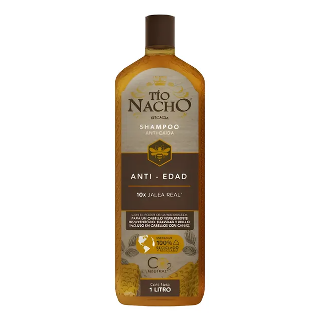 Shampoo Tío Nacho Anti-ciada Anti-edad Con Jalea Real 1 Lt.