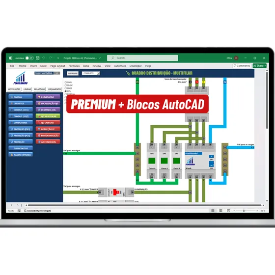 Planilha Projetos Elétricos- Versão Premium + Blocos Autocad