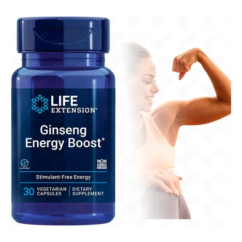Suplemento Alimenticio Ginseng Energy Life Extension 30 Caps Sabor Natural