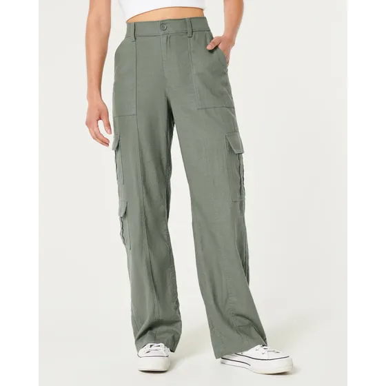 Pantalon De Lino Dama Hollister 100% Original