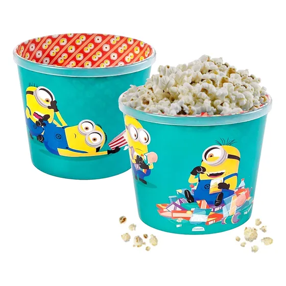 Vasilha Para Pipoca Balde Infantil Dos Minions Oval De 2,1 Litros