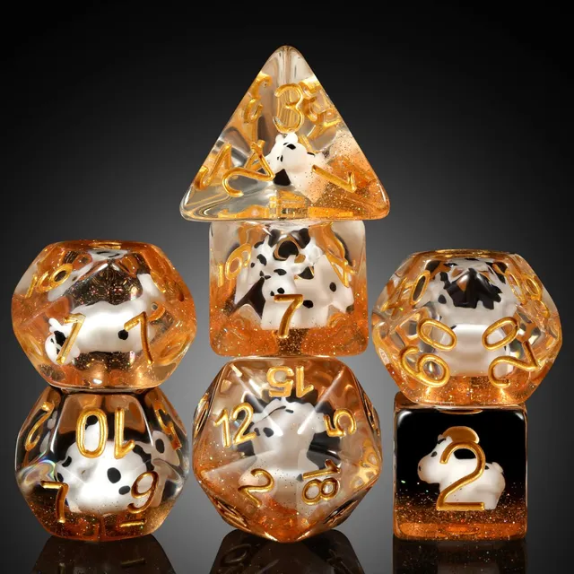 Dados De Resina En Bolsa De Terciopelo Juego De Mesa Cow Cow