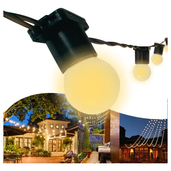 Varal De Luzes Led 10m Externo Com Lâmpadas Gambiarra Cordão