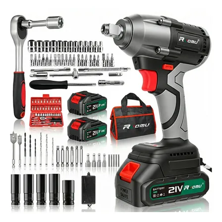 Chave De Impacto Brushless Parafusadeira Furadeira 2 Bateria Cinza/preto 127/220v 60 Hz