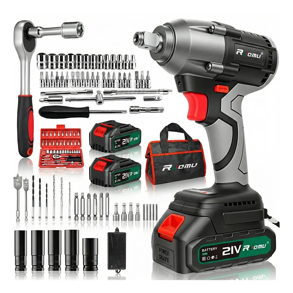 Chave De Impacto Brushless Parafusadeira Furadeira 2 Bateria Cinza/preto 127/220v 60 Hz