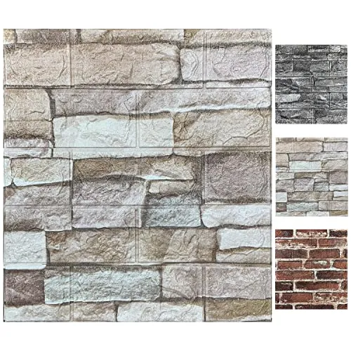 20 Piezas De Paneles De Pared 3d De Espuma Autoadhesiva...