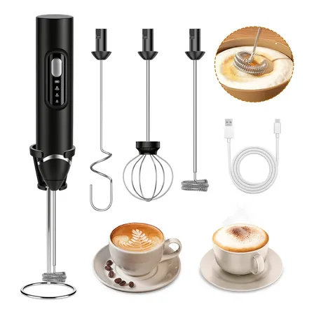 Mini Misturador Mixer Elétrico De Leite Portátil Com Suporte Preto 3v