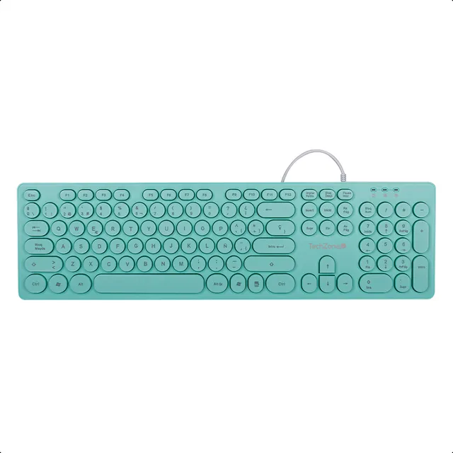 Teclado Alámbrico Techzone Oval Mint Techzone Colors