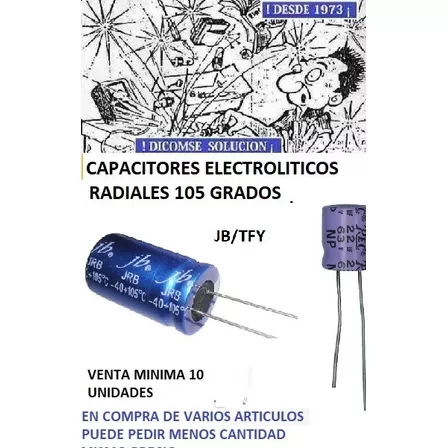 Capacitor Electrolitico 105° 1500 Uf X6.3v -10 X 12mm X 12 U