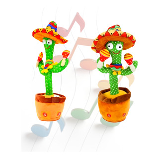 Cacto Falante Dançante Repete Voz Fala Dança Brinquedo Led Cacto Falante Dançante Repete Voz Fala Dança Brinquedo Led