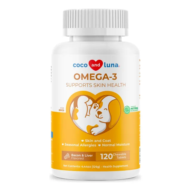 Aceite De Pescado Omega 3 Masticable Para Perros 120 Tableta