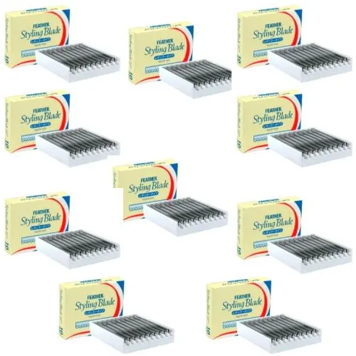 10 Cxs Lâmina Feather Desfiar Para Navalhete Navalha Com 10