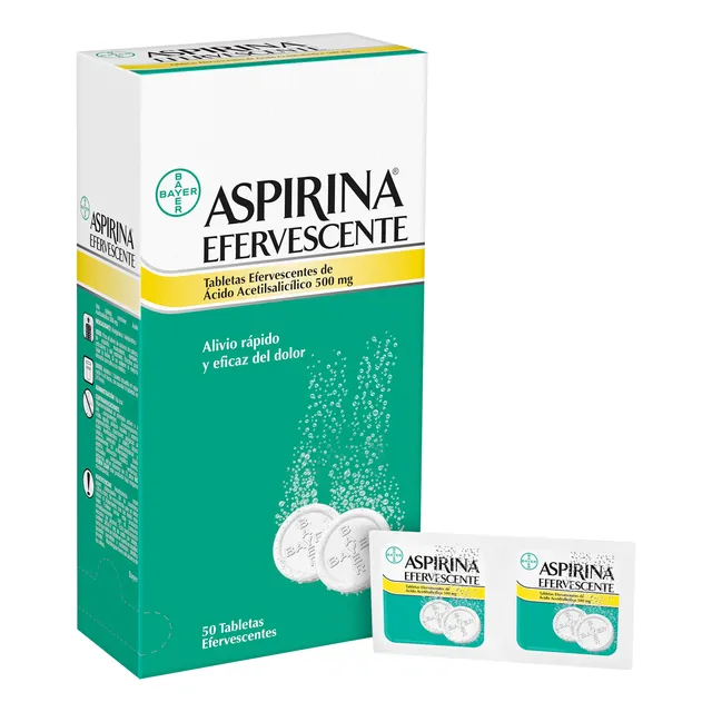 Aspirina Efervescente 500 Mg 50 Tabletas