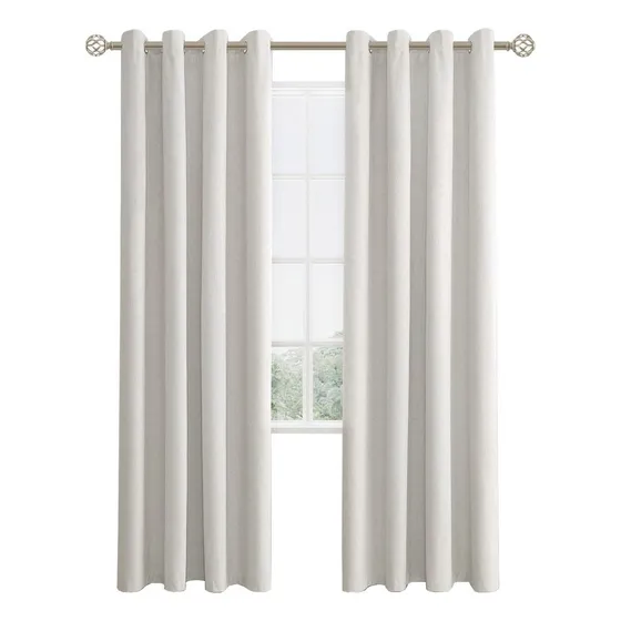 Cortina 100% Blackout Engomada Termica Set 2 Casatua 140x220 Color Crema