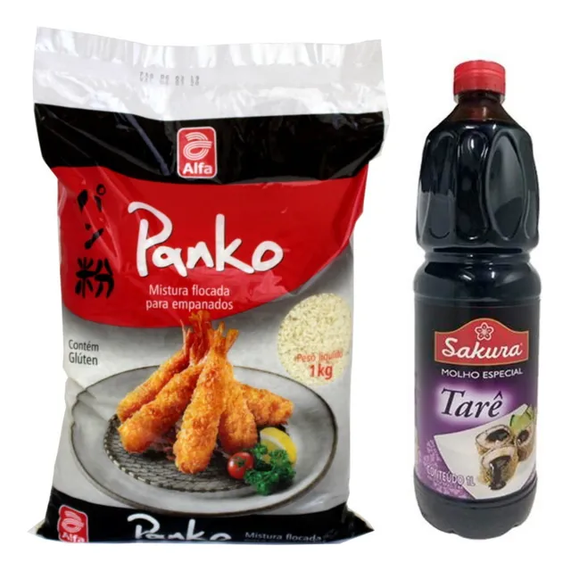 Farinha Panko Alfa 1 Kg + 1 Litro Molho Tarê Sakura Hot Roll