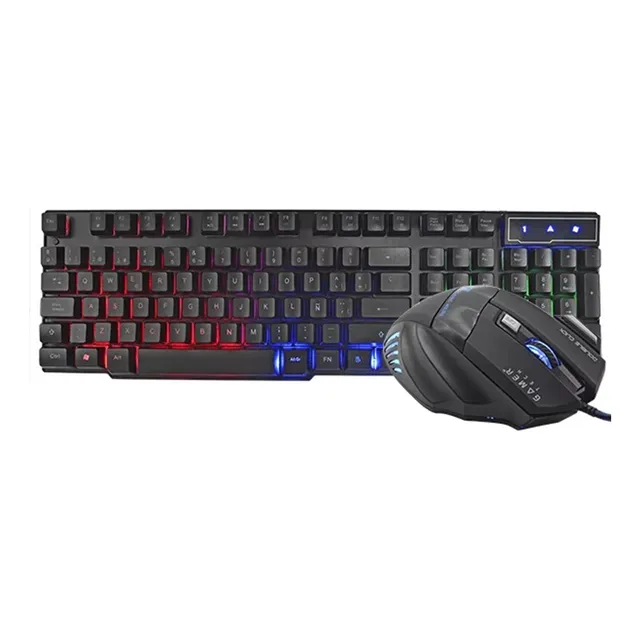 Combo Gamer Teclado Y Mouse Retroiluminado Alambrico Pc