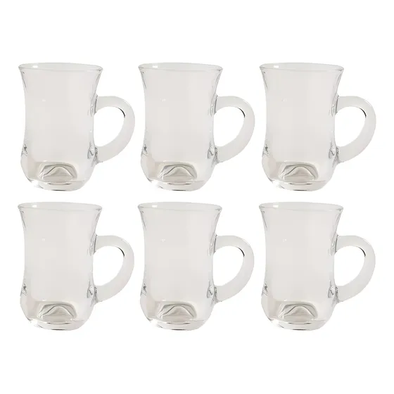 Set Juego X6 Pocillos De Café/té De Vidrio Ankara Liso 175ml