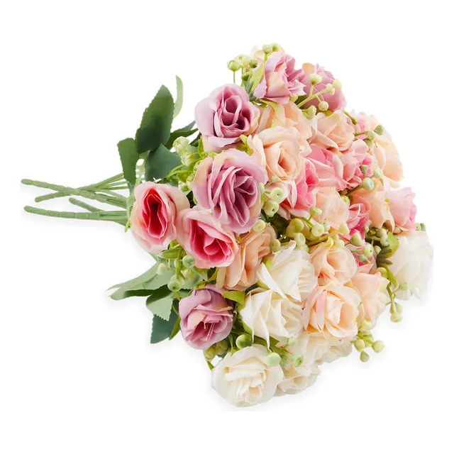 Ramo De Rosas Artificiales Anahí 30cm - Ideal Centro De Mesa