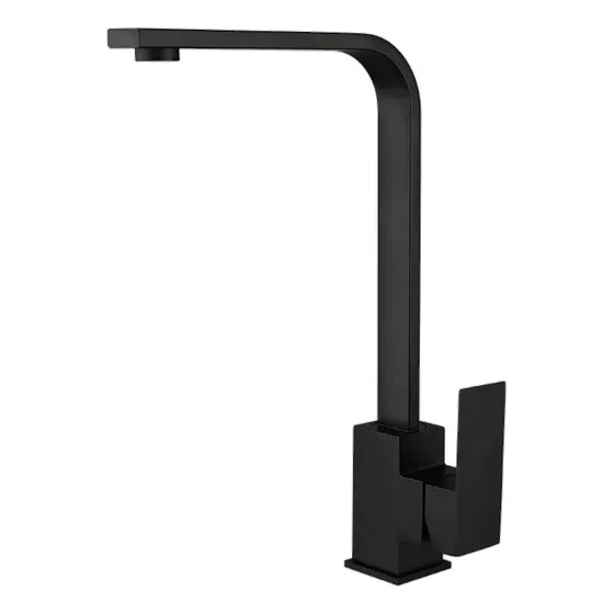Grifo De Cocina Plateado De Níquel Negro Mate Lavaplatos 