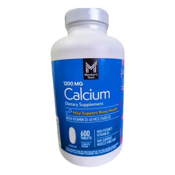 Calcio De 1200 Mg+ D3. 500 Tabletas. Members Mark. Importado
