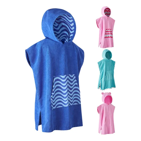 Missshorthair Towel Poncho Para Niños, Hooded Beach H9gmo
