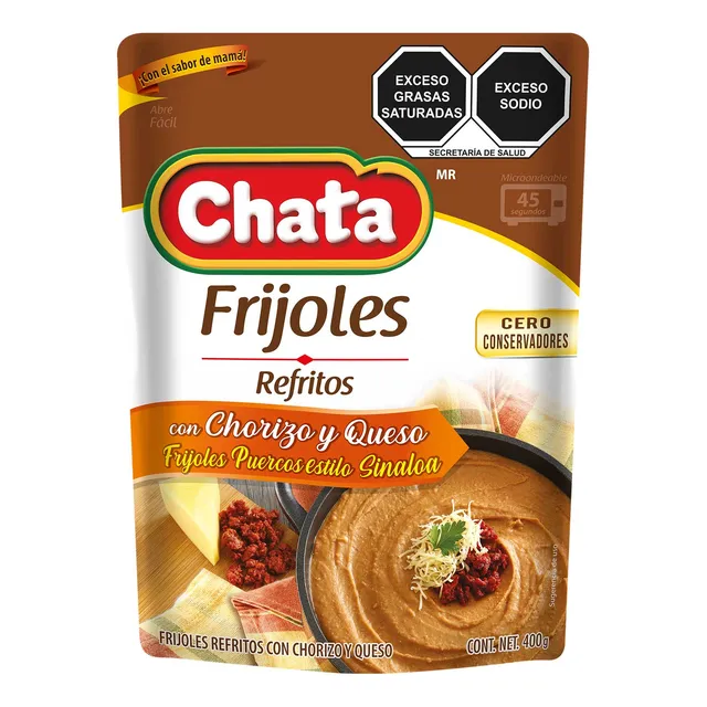 Chata Frijoles Refritos Con Chorizo Y Queso 400gr