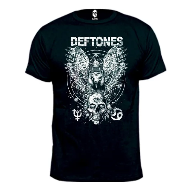 Remera Deftones Buho 100% Algodón Premium Peinado