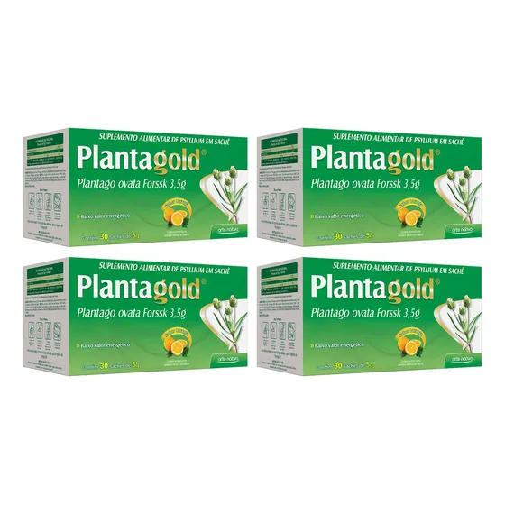 Planta Gold Plantago Ovata Psyllium Fibras 120 Sachês