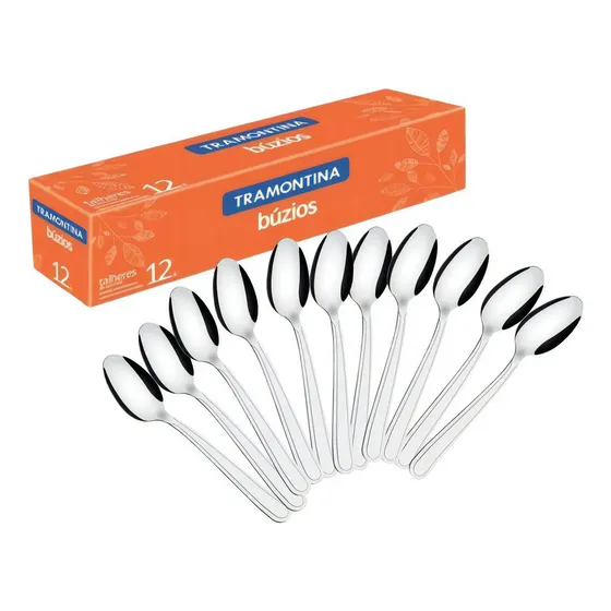 Kit 12 Colheres Café Tramontina Aço Inox