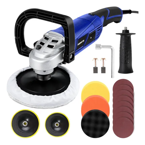 Pulidora Y Lijadora Profesional Para Autos De 180 Mm Y 1350w Remate RE-9180 127V