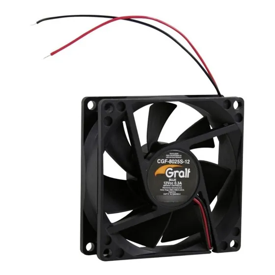 Cooler / Turbina Gralf 12v 80x80x25mm Buje