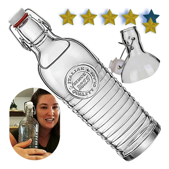 Botella Vidrio Hermética Botella Cierre Hermético 1.1 Litros