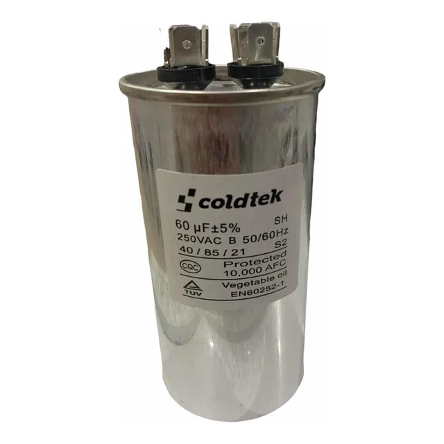 Capacitor Trabajo 60 Uf Mf 250v Redondo Run Aluminio 50/60hz