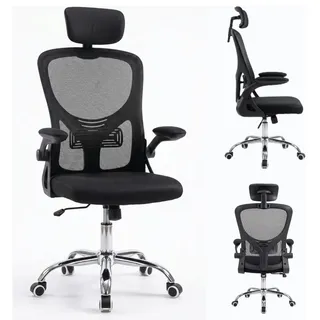 Cadeira Ergonômica Escritório Mesh Giratória Reclinável Eagl Preto Mesh