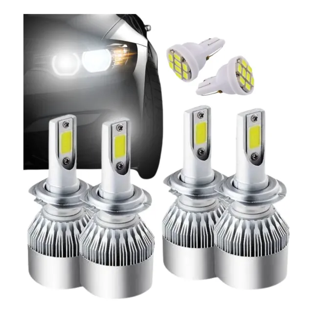 Kit 4 Lampada Super Led Farol Altobaixo H4 Milha H27 Xenon