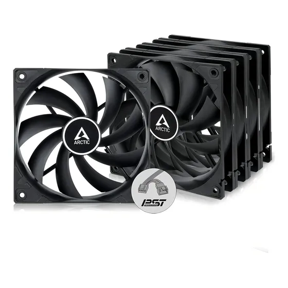 Arctic F12 Pwm Pst (5 Piezas) - 120 Mm Ventilador De Caja Para Cpu Con Pwm Sharing Technology (pst), Motor Muy Silencioso, Computadora, 230-1350 Rpm - Negro
