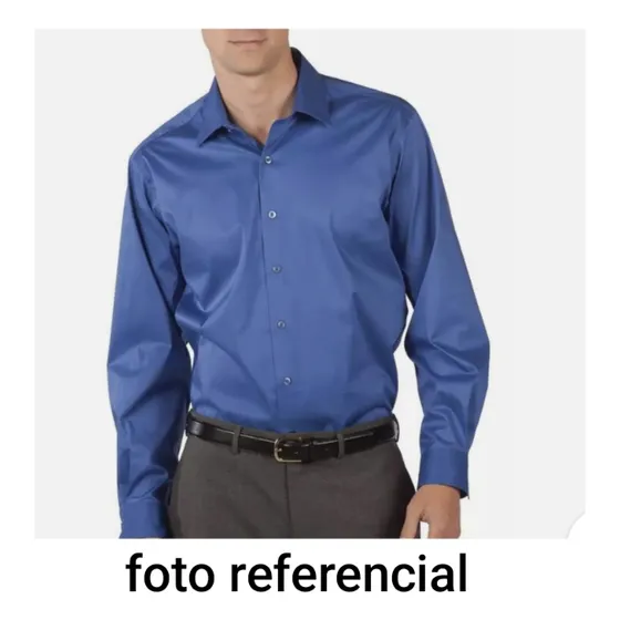 Camisa Edwards Oxford Hombre Larga Azul Francés