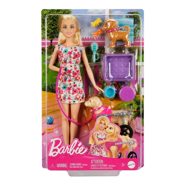 Muñeca Barbie Y Mascota  Cachorro Set