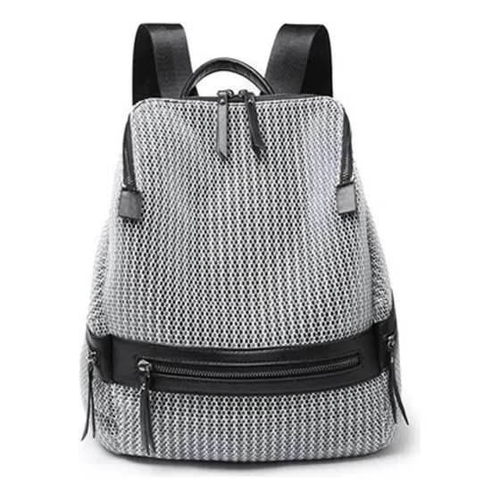 Mochila De Dama Casual Eco Cuero Urbana 15l Tipo Panal Moda