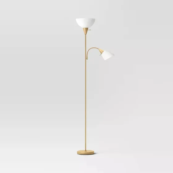 Lampara De Piso Pie Moderna Minimalista 2 Focos